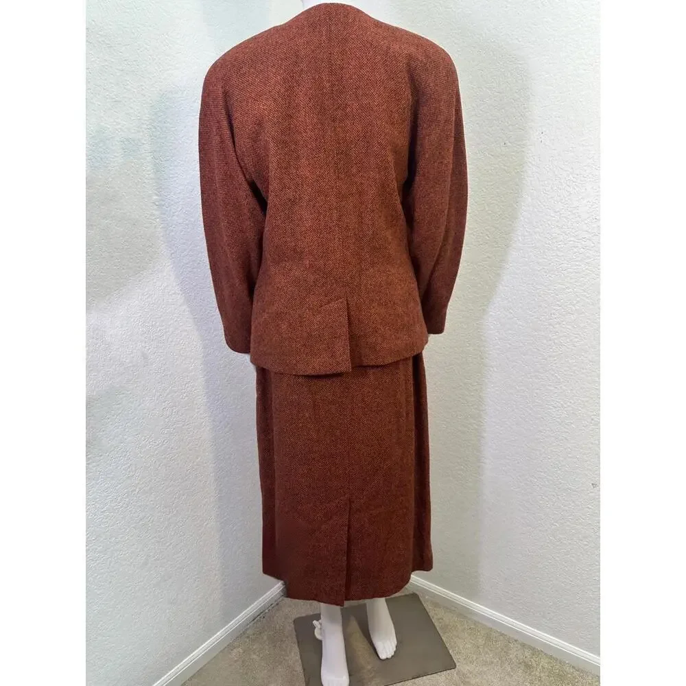 Vtg Sz 38/42 Escada Margaretha Ley Wool Alpaca Pencil Skirt Suit Double Breasted - Picture 3 of 10